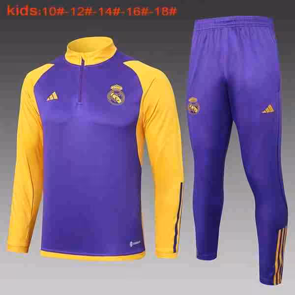 Ninos Sudadera De Training Real Madrid 2024-2025 Purpura Amarillo
