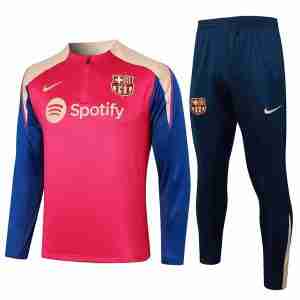 Felpa Formazione FC Barcellona 2024 2025 Rosso Blu