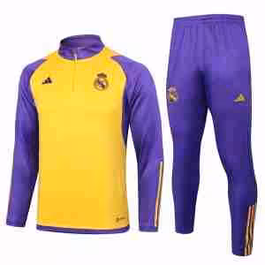 Felpa Formazione Real Madrid 2024 2025 Giallo Porpora