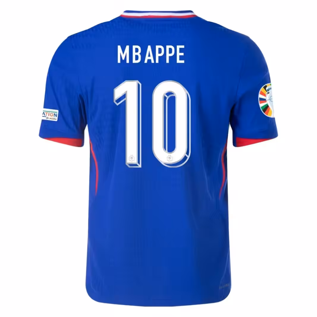 Kylian Mbappé NO.10 Maglietta Calcio Prima Francia 2024 -Versione Giocatore