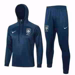 Tuta Con Cappuccio Brasile 2024 2025 Blu