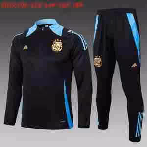 Felpa Allenamento Bambino Argentina 2024 2025 Nero Blu