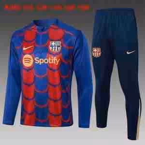 Felpa Allenamento Bambino FC Barcellona 2024 2025 Blu Rosso