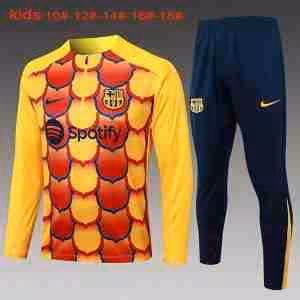 Felpa Allenamento Bambino FC Barcellona 2024 2025 Giallo Rosso