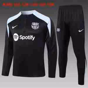 Felpa Allenamento Bambino FC Barcellona 2024 2025 Nero Grigio