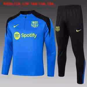 Felpa Allenamento Bambino FC Barcellona 2024 25 Blu Nero
