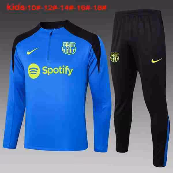 Niños Sudadera De Training Barcelona 2024-2025 Azul Negro 3