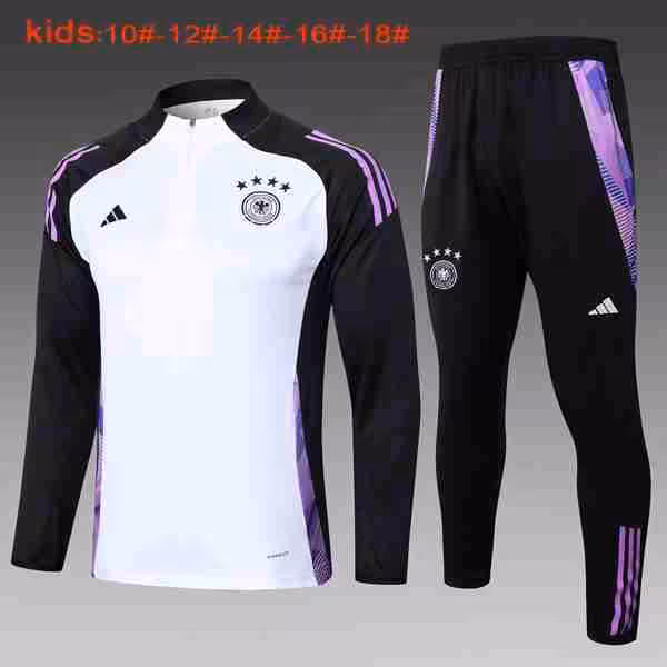 Niños Sudadera De Training Alemania 2024-2025 Blanco Negro 3