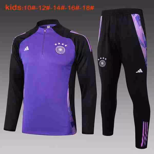Niños Sudadera De Training Alemania 2024-2025 Purpura Negro 3