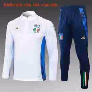 Felpa Allenamento Bambino Italia 2024 2025 Bianco Blu