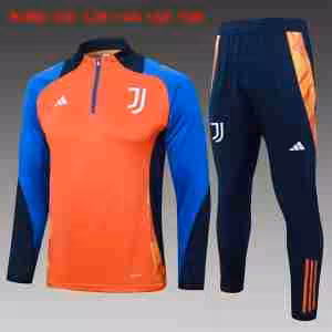 Felpa Allenamento Bambino Juventus 2024 2025 Arancione Blu