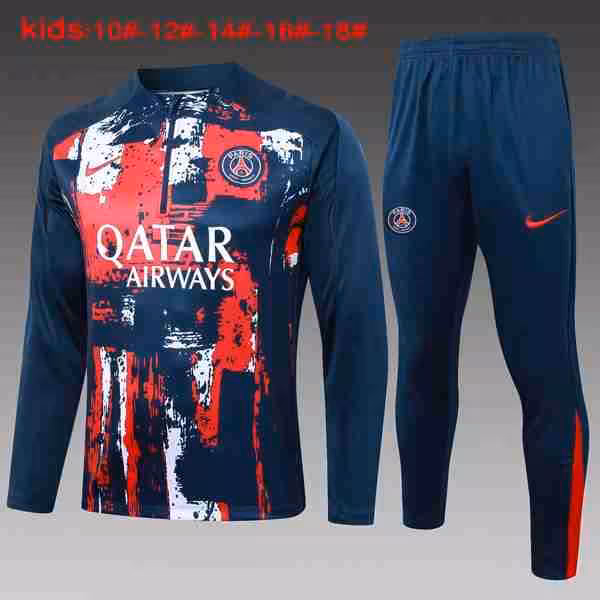 Niños Sudadera De Training PSG 2024-2025 Azul Rojo 3