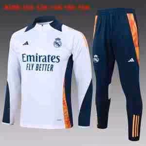 Felpa Allenamento Bambino Real Madrid 2024 2025 Bianco Blu