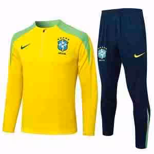 Felpa Allenamento Brasile 2024 2025 Giallo Verde