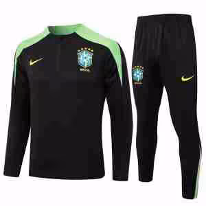 Felpa Allenamento Brasile 2024 2025 Nero Verde