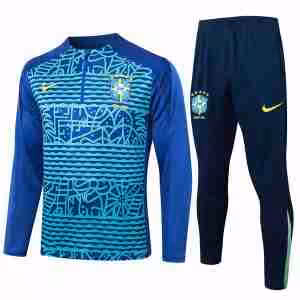 Felpa Allenamento Brasile 2024 2025 Verde Blu
