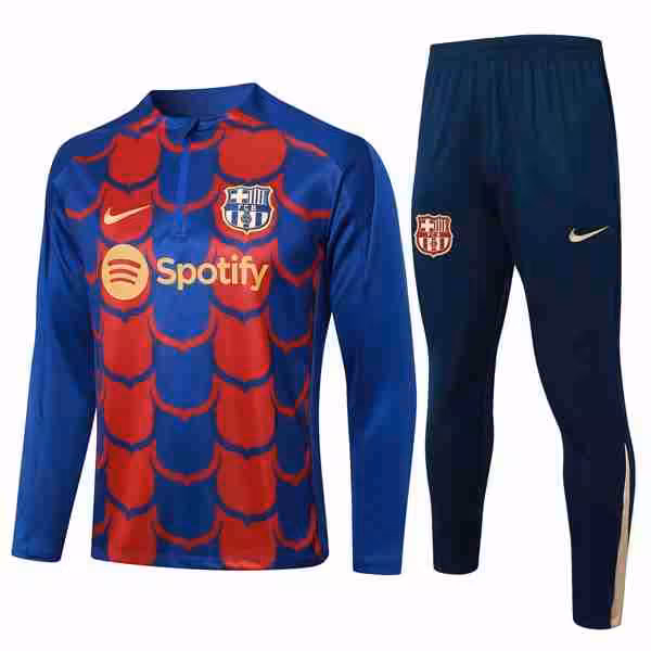 Sudadera De Training Barcelona 2024-2025 Azul Rojo 3