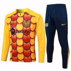 Felpa Allenamento FC Barcellona 2024 2025 Giallo Rosso