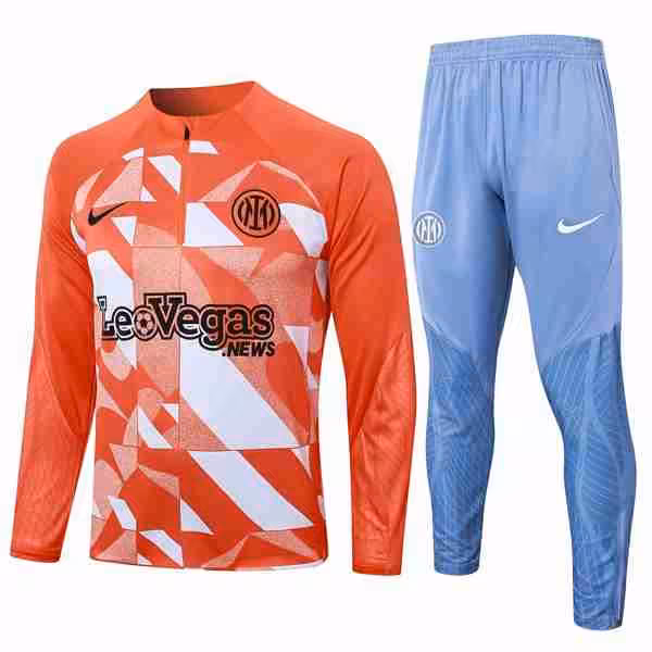 Sudadera De Training Inter Milan 2024-2025 Naranja Blanco 3