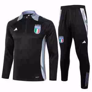 Felpa Allenamento Italia 2024 2025 Nero Grigio