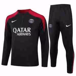 Felpa Allenamento Paris Saint Germain 2024 2025 Nero Rosso