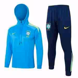 Felpa Cappuccio Brasile 2024 2025 Blu