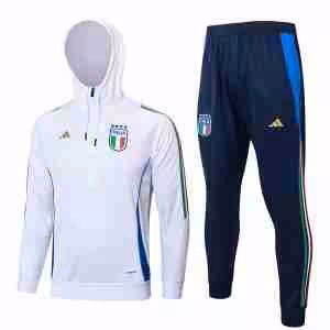 Felpa Cappuccio Italia 2024 2025 Bianco