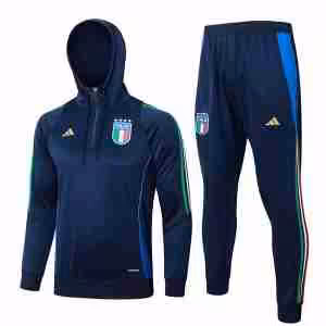 Felpa Cappuccio Italia 2024 2025 Blu