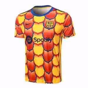 Thailandia Maglietta Calcio Formazione FC Barcellona 2024 2025 Giallo Rosso