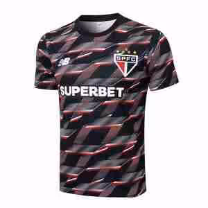 Thailandia Maglietta Calcio Formazione Sao Paulo 2024 2025 Nero Rosso
