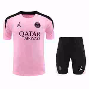 Thailandia Maglietta Calcio Set Formazione Paris Saint Germain 2024 2025 Rosa Nero