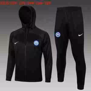 Tuta Con Cappuccio Bambino Inter Milan 2024 2025 Nero