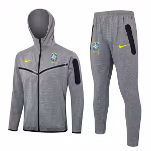 Tuta Con Cappuccio Brasile 2024 2025 Grigio