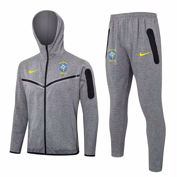 Tuta Con Cappuccio Brasile 2024 2025 Grigio