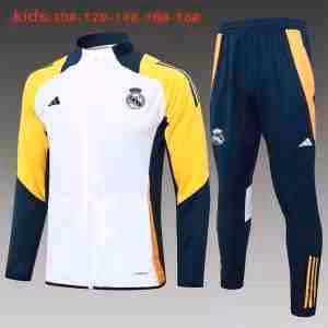 Tute Calcio Bambino Real Madrid 2024 2025 Bianco Giallo