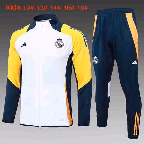 Niños Chandal Real Madrid 2024-2025 Blanco Amarillo 3