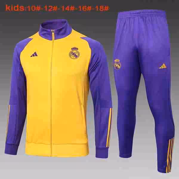 Niños Chandal Real Madrid 2024-2025 Amarillo Purpura 3