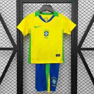 Maglietta Calcio Brasile Prima Set Bambino 2025 2026