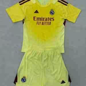 Maglietta Calcio Real Madrid Portero Set Bambino 2025 2026 Giallo
