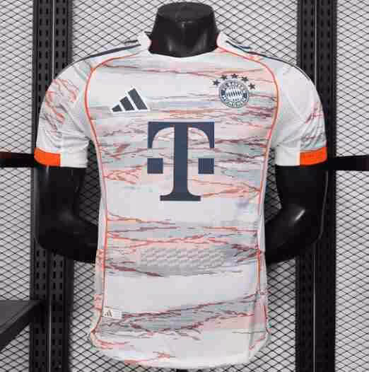 Maglietta Calcio Away Bayern Monaco 2025 2026 Bianco – Versione Giocatore