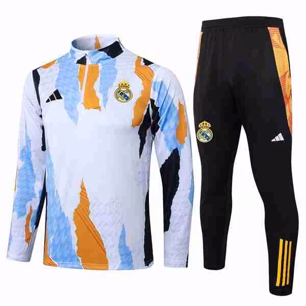 Sudadera De Training Real Madrid 2025-2026 Blanco Naranja