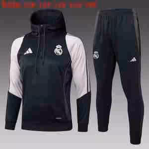 Felpa Con Cappuccio Bambino Real Madrid 2025 2026 Nero Rosa