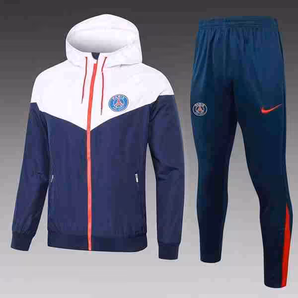Rompevientos PSG Conjunto Completo 2025-2026 Blanco Azul