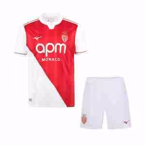 Maglietta Calcio AS Monaco Prima Set Bambino 2025 2026
