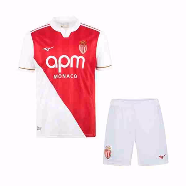 Camiseta AS Monaco 1ª Niño 2025-2026 Maglietta Calcio AS Monaco Prima Set Bambino 2025 2026