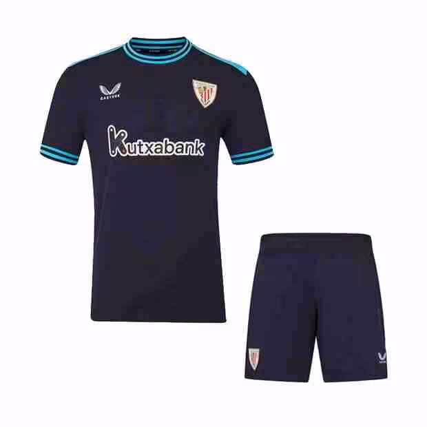 Camiseta Athletic Bilbao 2ª Niño 2025-2026 Maglietta Calcio Athletic Bilbao Away Set Bambino 2025 2026