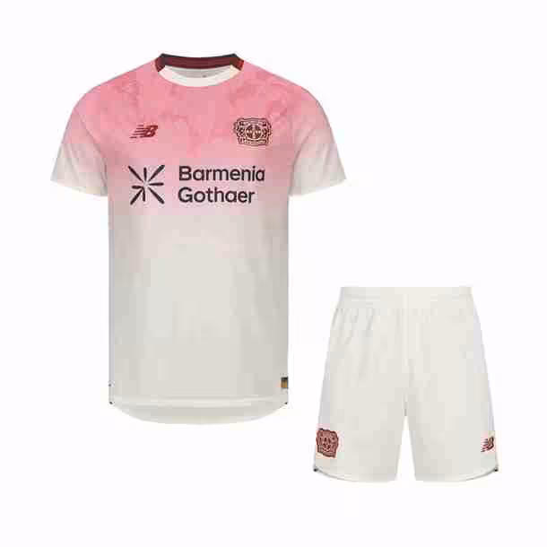 Camiseta Bayer 04 Leverkusen 2ª Niño 2025-2026 Maglietta Calcio Bayer Leverkusen Away Set Bambino 2025 2026