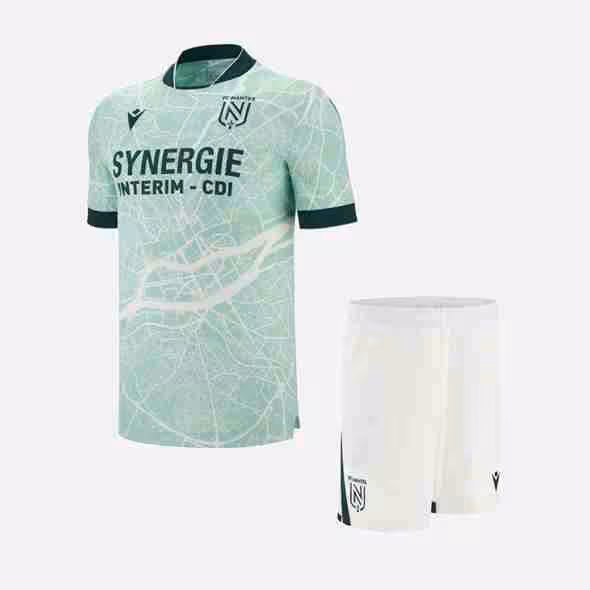 Camiseta FC Nantes 2ª Niño 2025-2026 Maglietta Calcio FC Nantes Away Set Bambino 2025 2026