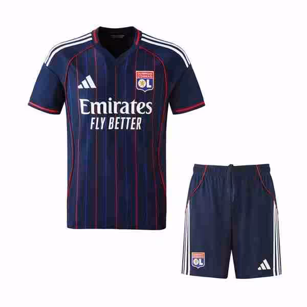 Camiseta Lyon 1ª Niño 2025-2026 Maglietta Calcio Olympique Lione Away Set Bambino 2025 2026