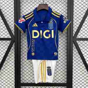 Maglietta Calcio Real Oviedo Prima Set Bambino 2025 2026